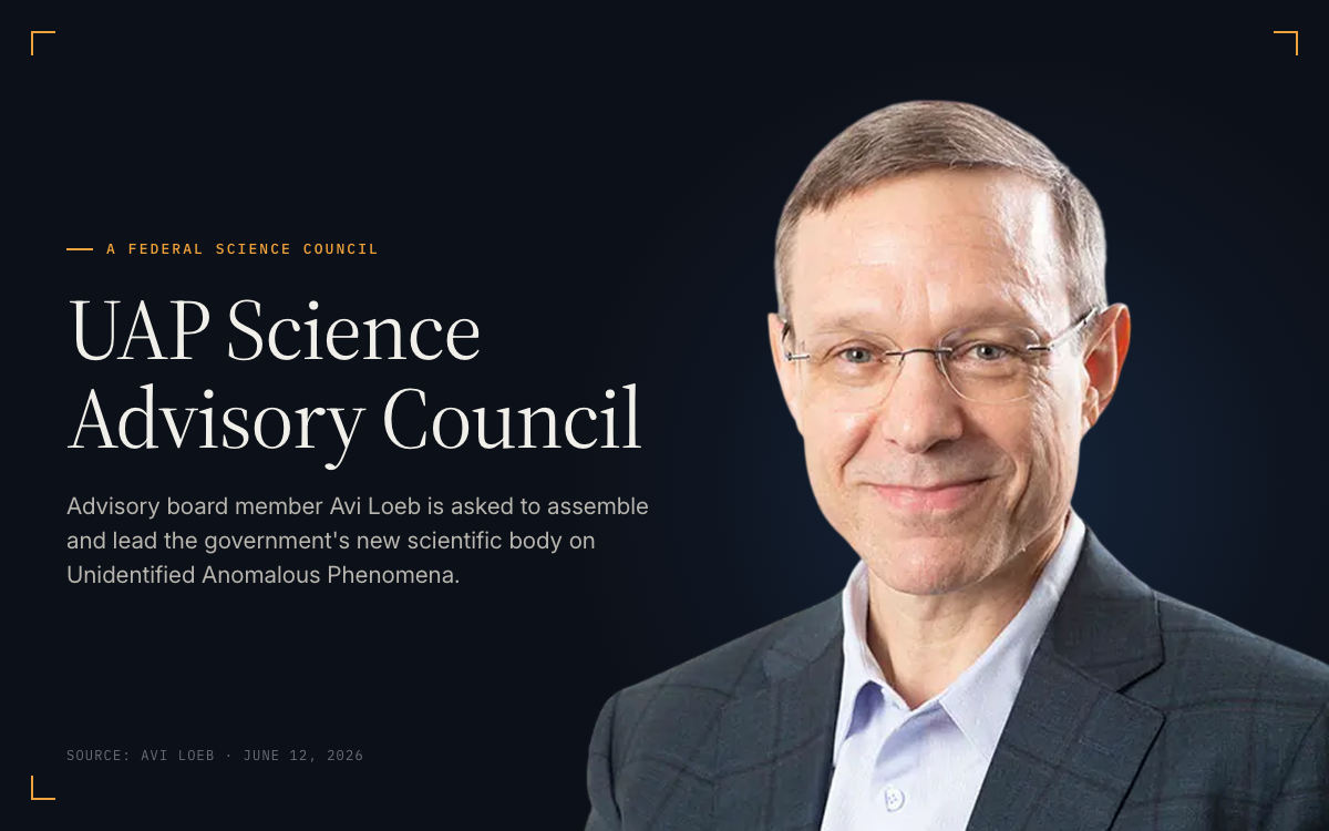 Advisory Board Member Avi Loeb to Lead New UAP Science Advisory Council