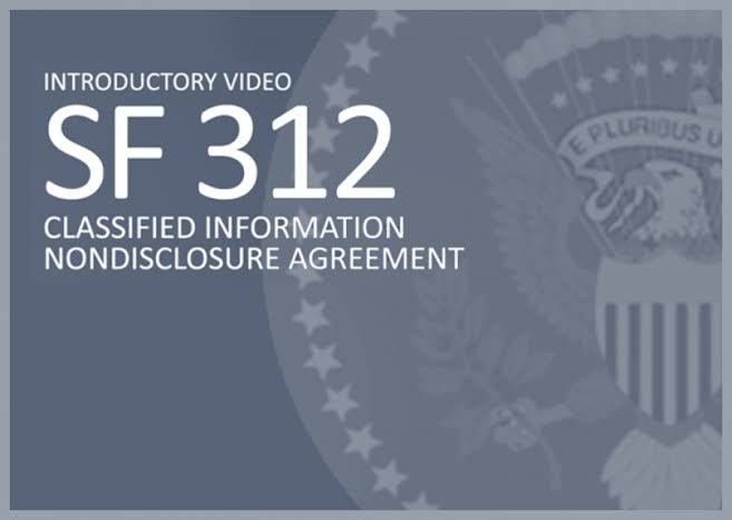 SF 312 Classified Information Nondisclosure Agreement title card